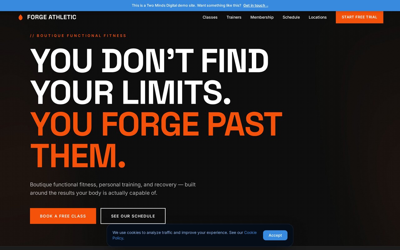 Forge Athletic demo website preview